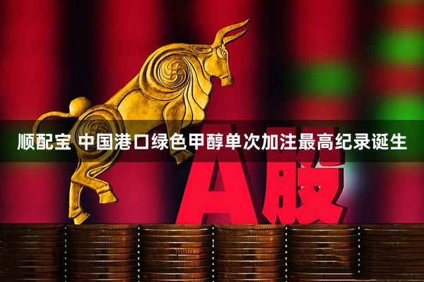 顺配宝 中国港口绿色甲醇单次加注最高纪录诞生